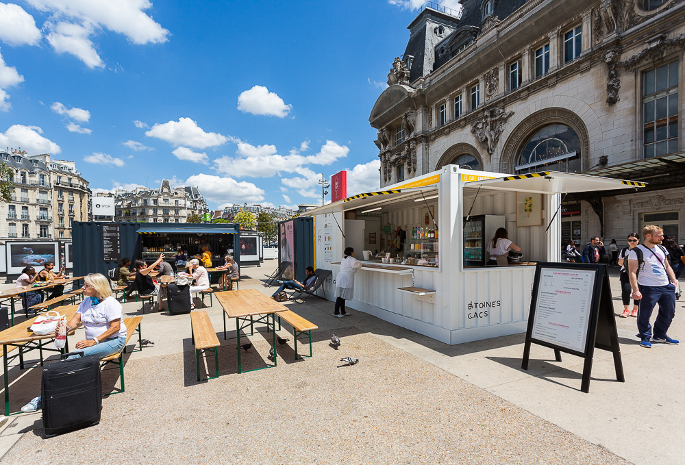 CAPSA Container réalise des espaces innovants à partir de containers, seul objet transportable aux mesures universelles. Paris le 17/06/2019. Photo : Fabrice DUNOU