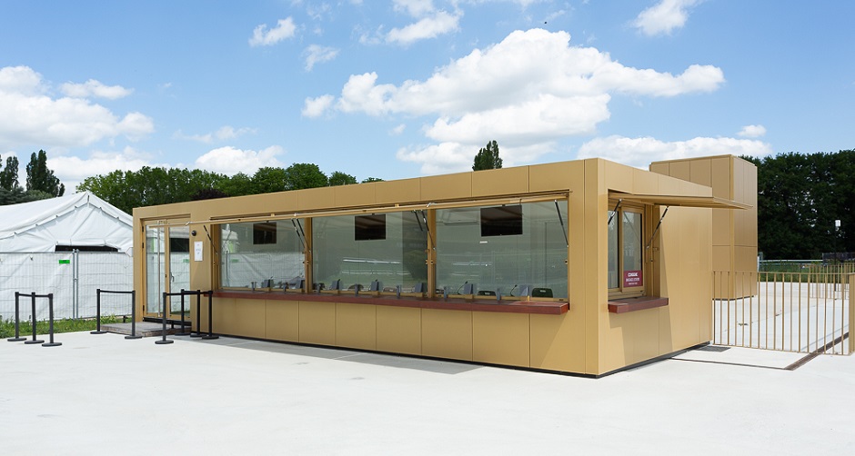 CAPSA Container réalise des espaces innovants à partir de containers, seul objet transportable aux mesures universelles. Paris le 17/06/2019. Photo : Fabrice DUNOU