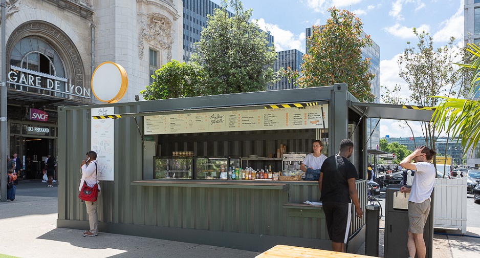 CAPSA Container réalise des espaces innovants à partir de containers, seul objet transportable aux mesures universelles. Paris le 17/06/2019. Photo : Fabrice DUNOU