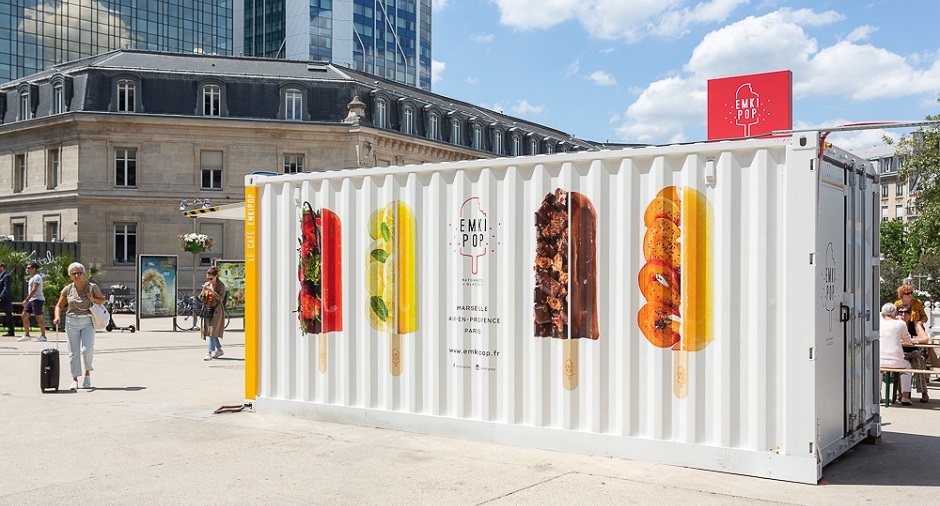 CAPSA Container réalise des espaces innovants à partir de containers, seul objet transportable aux mesures universelles. Paris le 17/06/2019. Photo : Fabrice DUNOU
