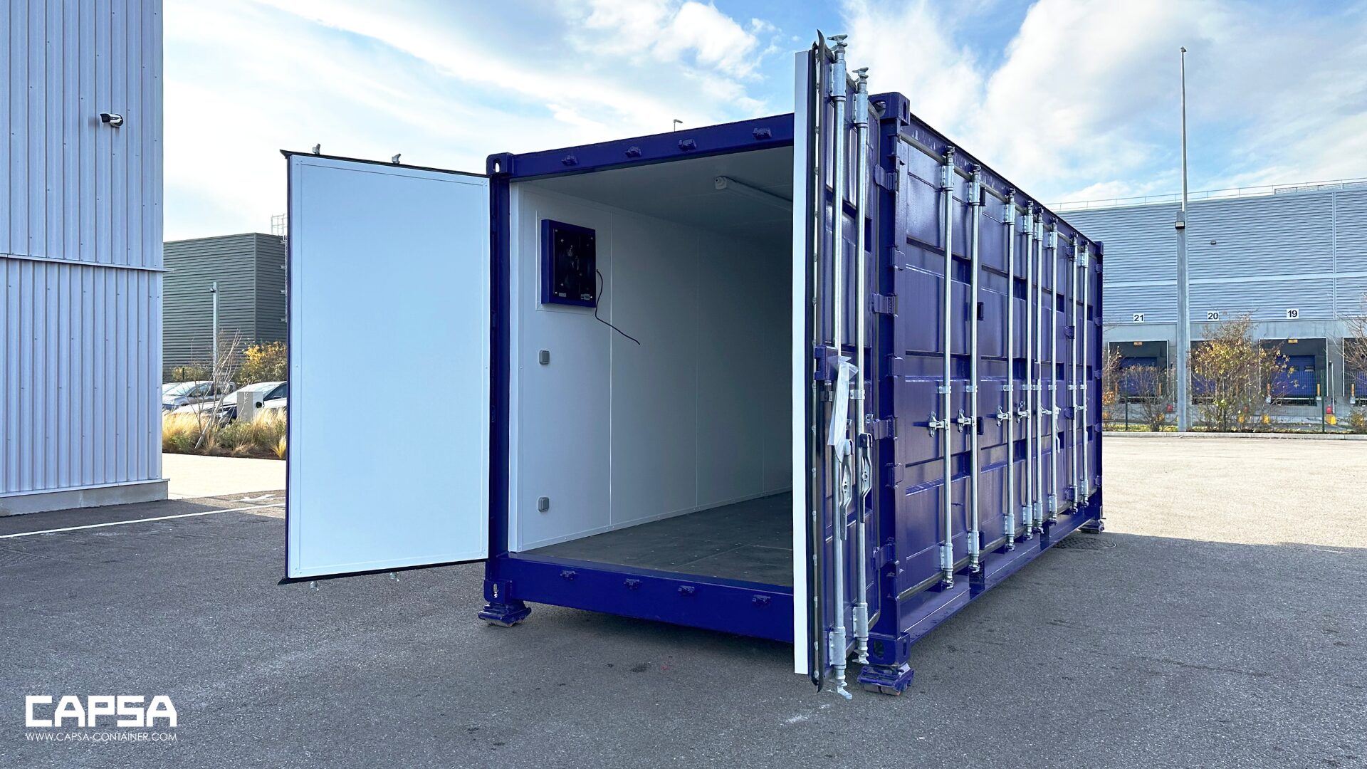Container stockage batteries 2